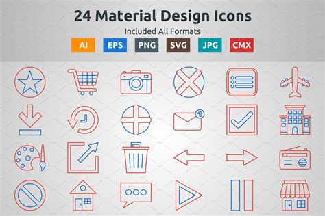 Line Two Color Material Design Icons – MasterBundles