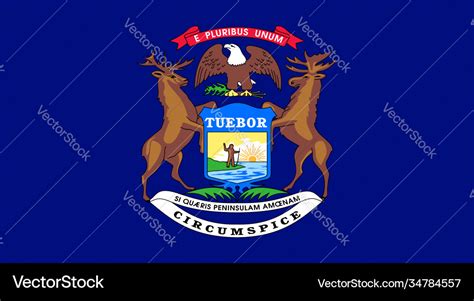 Flag usa state michigan Royalty Free Vector Image