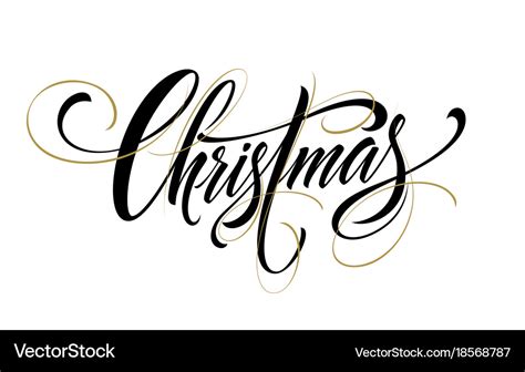 Merry christmas handwriting script lettering Vector Image