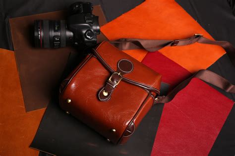 Leather Camera Bag DSLR SLR Bag Removable Padded Camera | Etsy