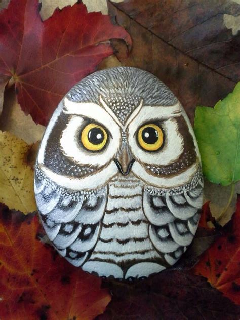 Owl Painted Rock Rock Painting Patterns, Rock Painting Ideas Easy, Rock Painting Designs, Rock ...