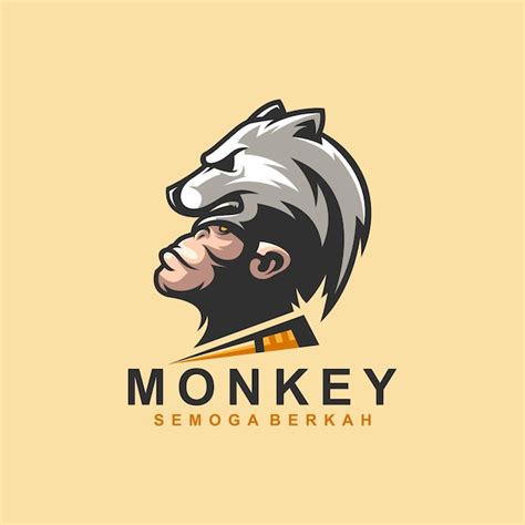 Premium Vector | Monkey logo with bear for editing