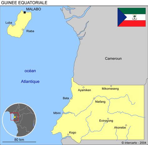 Guinée équatoriale sur la carte du monde