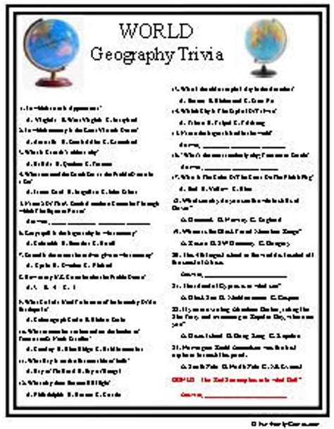 Geography Trivia Questions And Answers Easy - img-geranium