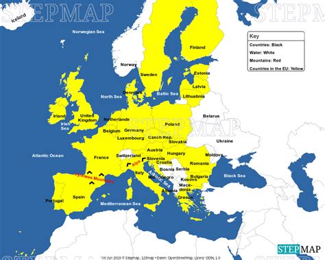 StepMap - Europe Countries - Landkarte für Europe