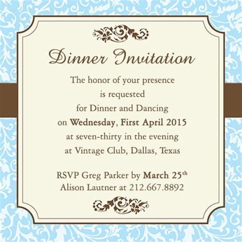 Dinner Party Invitation Template Word