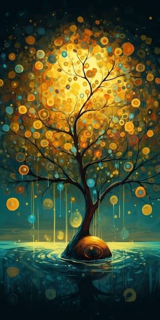 Premium AI Image | A painting of a tree with the words'tree of life'on it