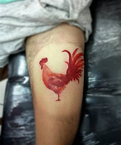 Red Ink Rooster Tattoo by paul_doxas_destinytattoo | Rooster tattoo ...