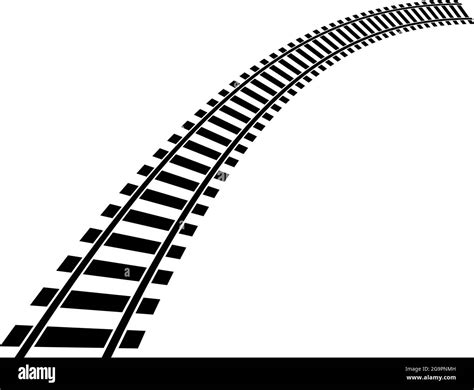 Train track, rail way silhouette element – stock vector illustration ...