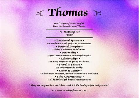 Thomas - Meaning of Name