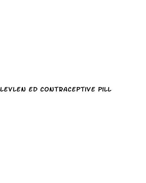 Levlen Ed Contraceptive Pill - Diocese of Brooklyn