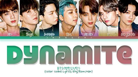 BTS Dynamite lyrics (방탄소년단 Dynamite 가사) (Color Coded Lyrics) | Lirik lagu, Lagu, Semuanya lucu