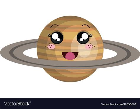 saturn planet kawaii character vector illustration design. Download a Free Preview or High ...