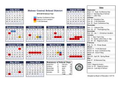 CLASSIFIED CALENDAR - Selma Unified School District