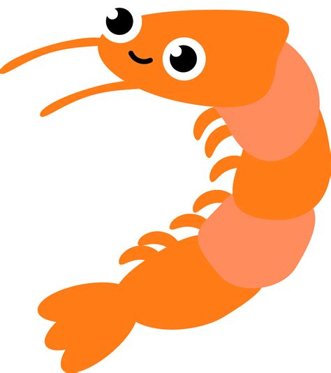 Cute cartoon prawn under the sea animals 24595673 PNG