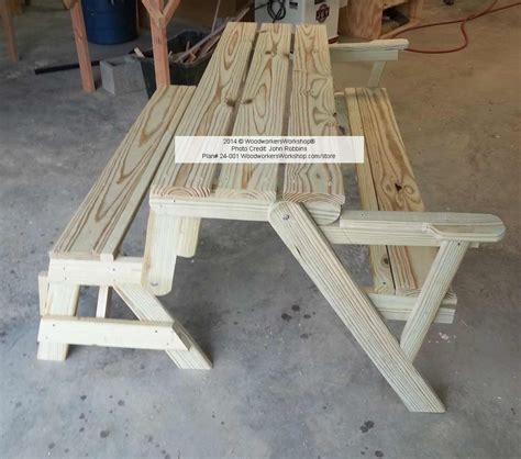 Folding bench and picnic table combo plans ~ Christina Vailes