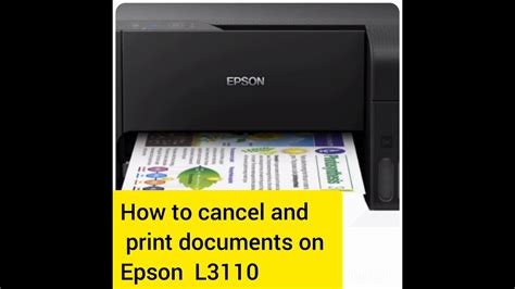 How to cancel the printing of documents in Epson L3110 | Out of Paper ...