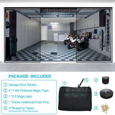 Magnetic Garage Door Screen Garage Magnetic Screen Door 2 Car 16.4x7.5 ...