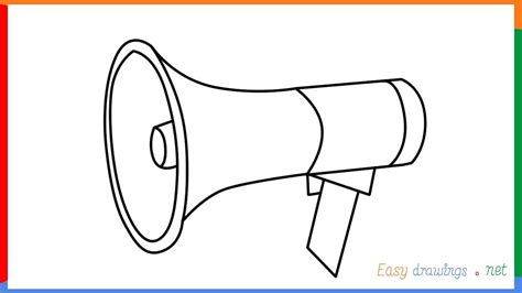 How to draw a Megaphone step by step for beginners - YouTube