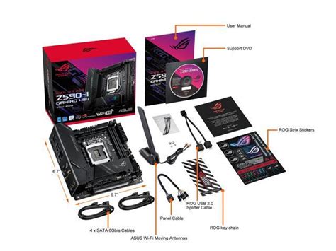 ASUS ROG STRIX Z590-I GAMING WIFI LGA 1200 Mini ITX Intel Motherboard ...