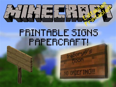 Customizable, Printable, Minecraft Signs! by trebory6 on DeviantArt