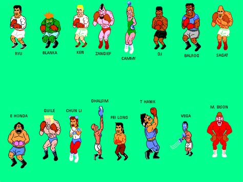 Super Street Fighter 2 Characters, Mike Tyson's Punch Out style : r ...