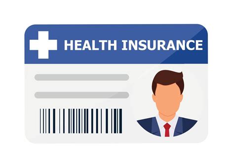 Health insurance card flat design on white background. Medical ...