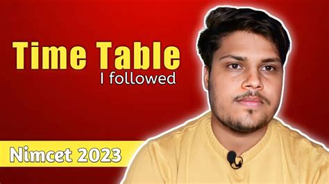 Time table which I followed | Nimcet 2023 - YouTube