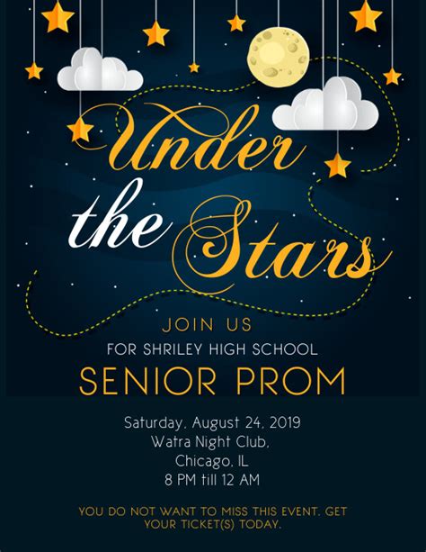 Star Themed Prom Party Flyer Template | PosterMyWall