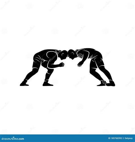 Wrestling Logo Vector Template, Illustration Symbol, Silhouette Design ...