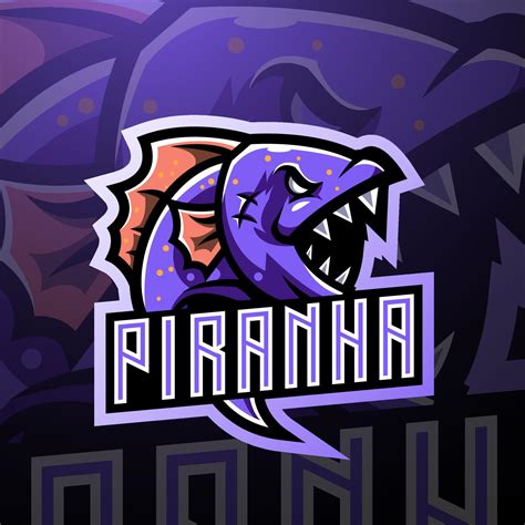 Piranha esport mascot logo design 8017626 Vector Art at Vecteezy