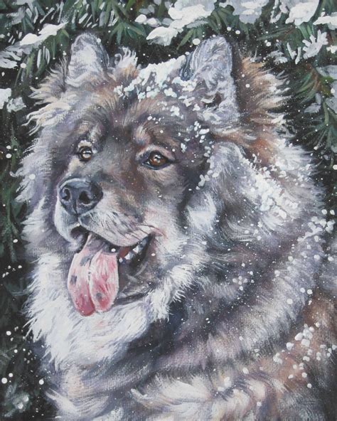 Drawn Eurasier dog photo and wallpaper. Beautiful Drawn Eurasier dog pictures