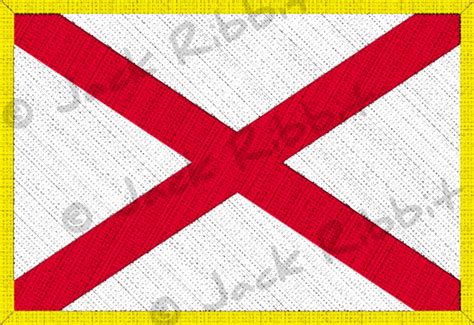 Alabama Flag Patch Icon with Gold Border Graphic by Jack Ribbit · Creative Fabrica