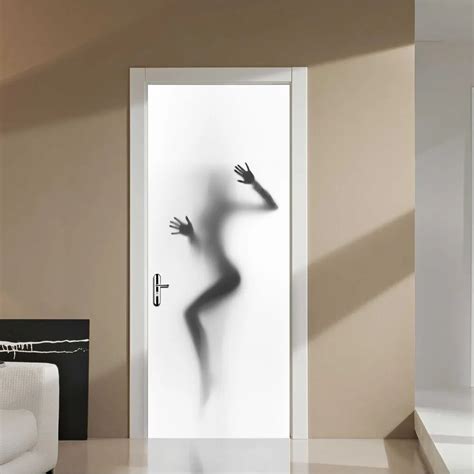 77X200cm Beauty silhouette door stickers Decorative waterproof door ...