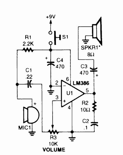 Simple Megaphone Circuit Diagram. | Circuito eletrônico, Esquemas ...