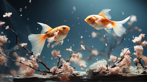 Premium AI Image | Serenity of Goldfish in their Habitat