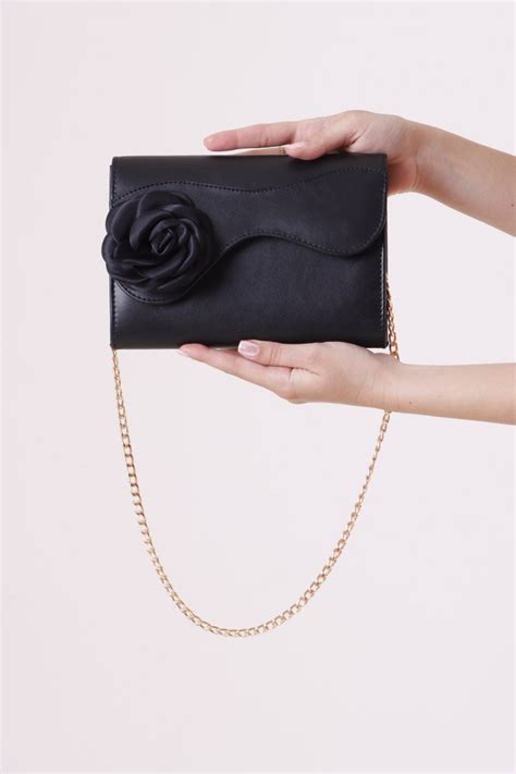 Floral Clutch Bag – Black - Bélinda Atelier