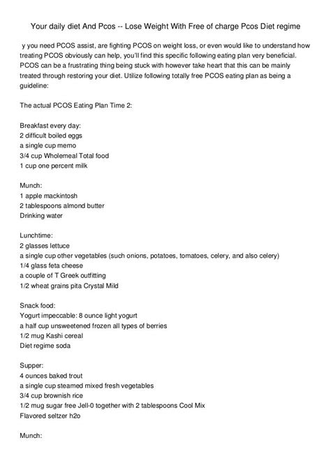 Pcos Diet Plan