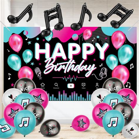 Buy Musical Happy Birthday Party Decorations Compatible for Tik Theme ...