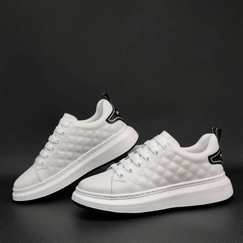 Men Fashion Casual Leather Flat Sneakers