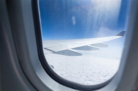 Premium Photo | Blue sky in window plane