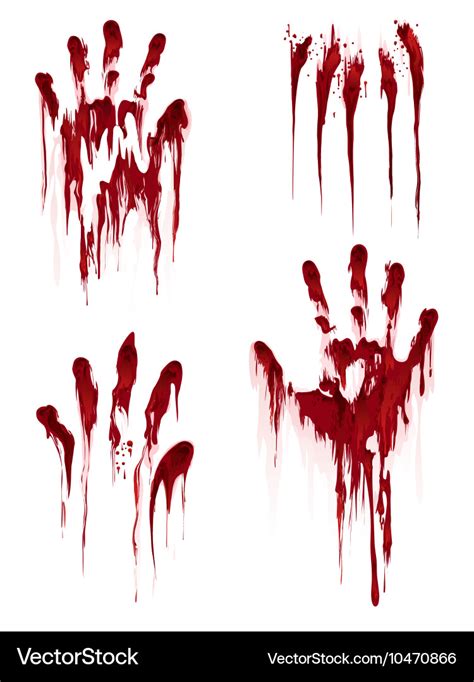 Bloody hand print on white background Royalty Free Vector