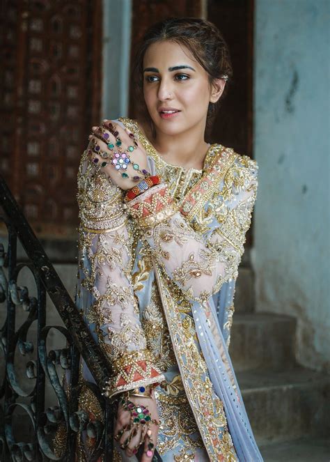 Indian gharara dress for wedding wear in blue color – Nameera by Farooq Desi Wedding Dresses ...
