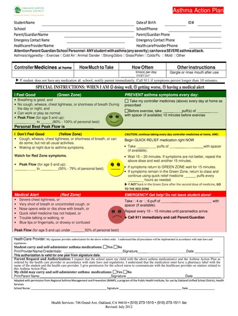 School Asthma Action Plan Pdf - Fill Online, Printable, Fillable, Blank ...