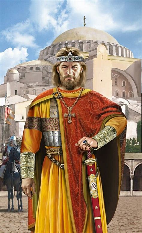 Emperor Basil I of the Eastern Roman/Byzantine Empire in front of the Hagia Sofia Roman History ...