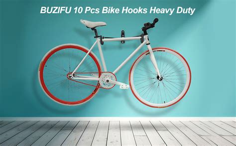 BUZIFU 10 Pcs Bike Hooks Heavy Duty Bicycle Wall Hook Bicycle Hook Screw-in Utility Storage ...