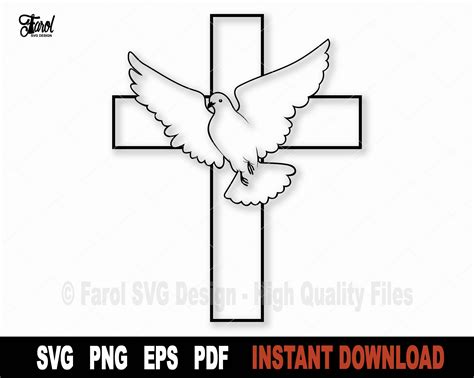 Cross With Dove Svg File for Cricut Silhouette Christian - Etsy Canada