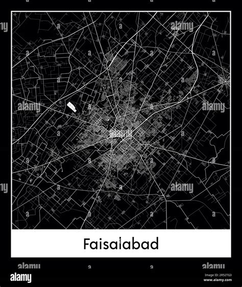 Minimal city map of Faisalabad (PakistanMinimal city map of Faisalabad (Pakistan Asia) Asia ...