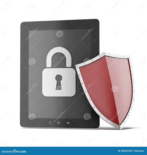 Tablet security stock illustration. Illustration of lock - 34020190