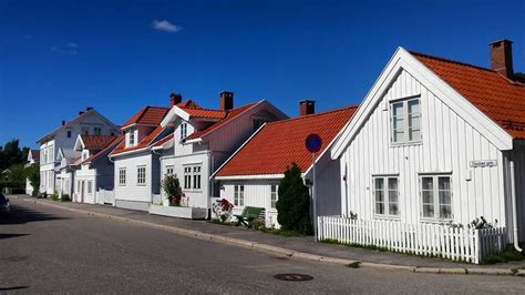 Missing summer. Old Town of Sandefjord Norway. The port was used to be ...